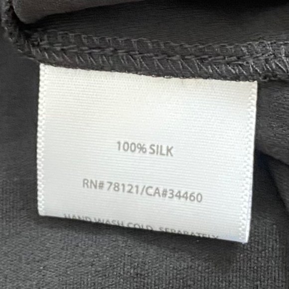 Eileen Fisher black 100% silk stretchy sleeveless blouse easy fit long tank top - Picture 7 of 7